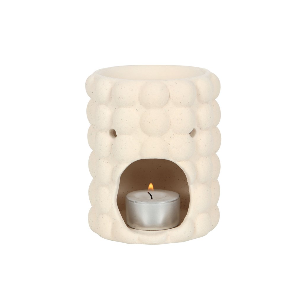 N/A Cream Speckle Bubble Oil Burner and Wax Warmer -