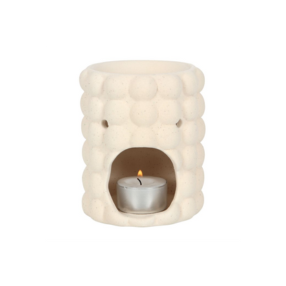 N/A Cream Speckle Bubble Oil Burner and Wax Warmer -