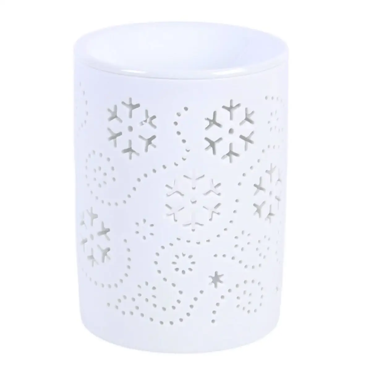 N/A White Snowflake Cut Out Oil Burner and Wax Warmer -