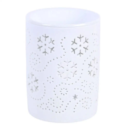 N/A White Snowflake Cut Out Oil Burner and Wax Warmer -