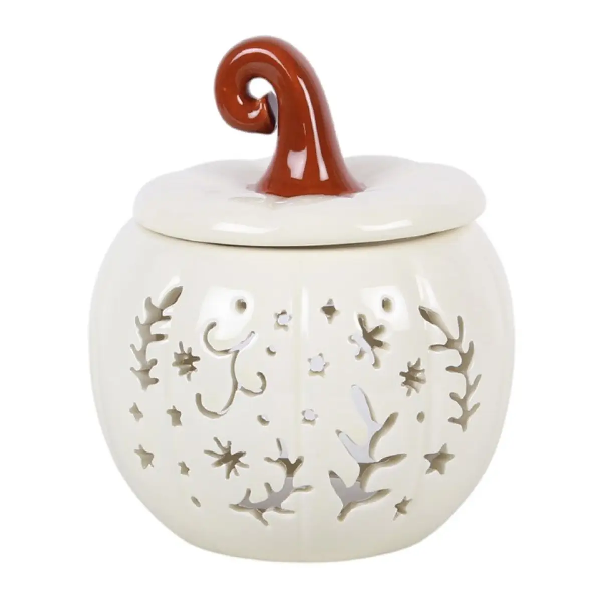 N/A Cream Folk Pumpkin Oil Burner and Wax Warmer -