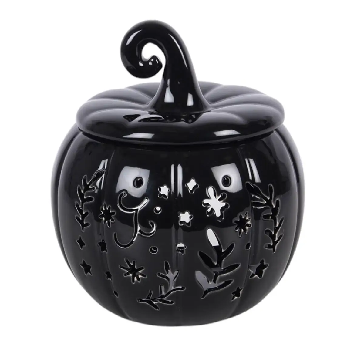 N/A Black Folk Pumpkin Oil Burner and Wax Warmer -