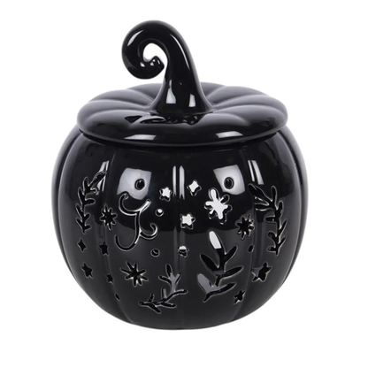 N/A Black Folk Pumpkin Oil Burner and Wax Warmer -