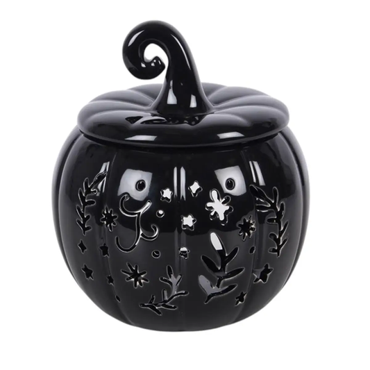 N/A Black Folk Pumpkin Oil Burner and Wax Warmer -