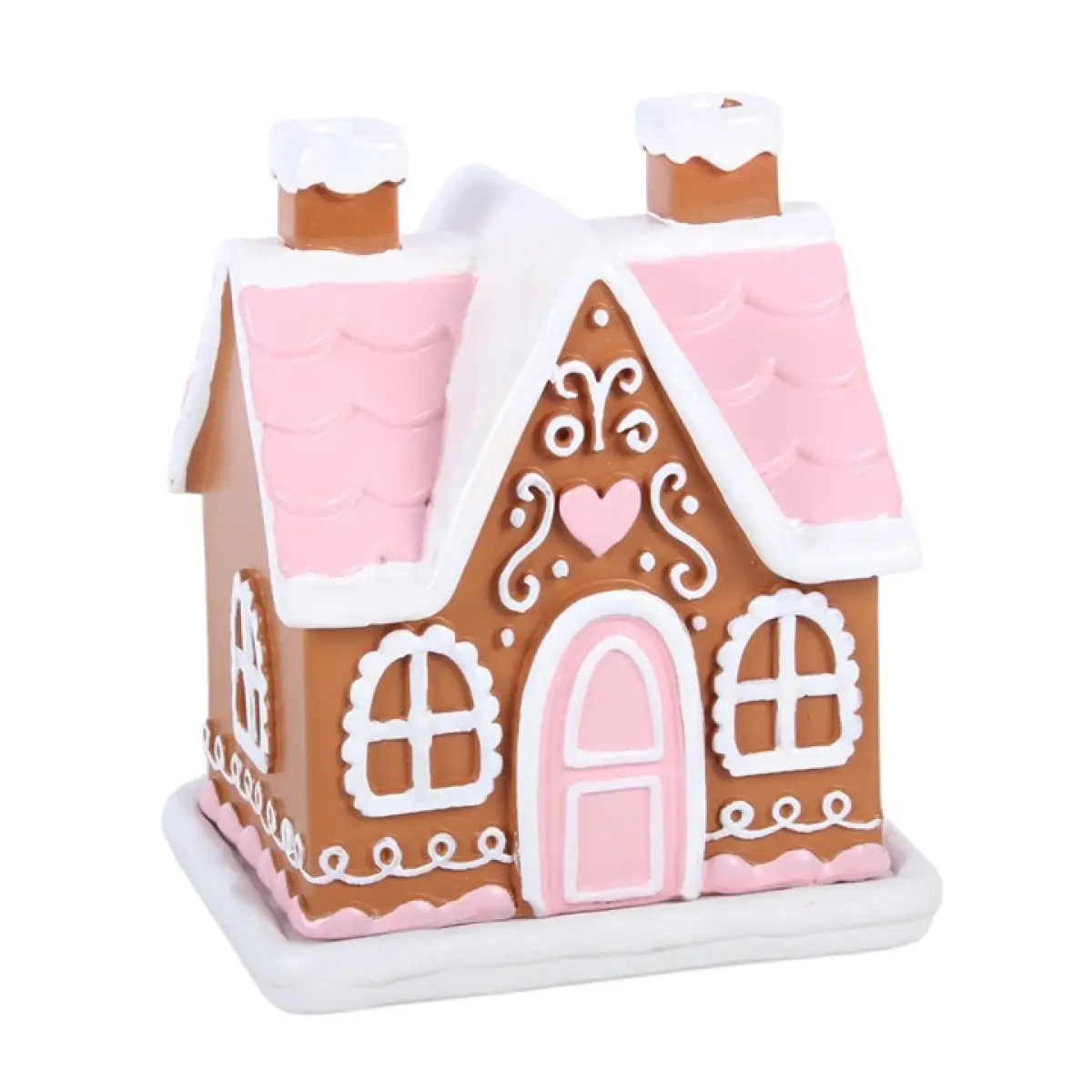 N/A Pink Gingerbread House Incense Cone Burner -