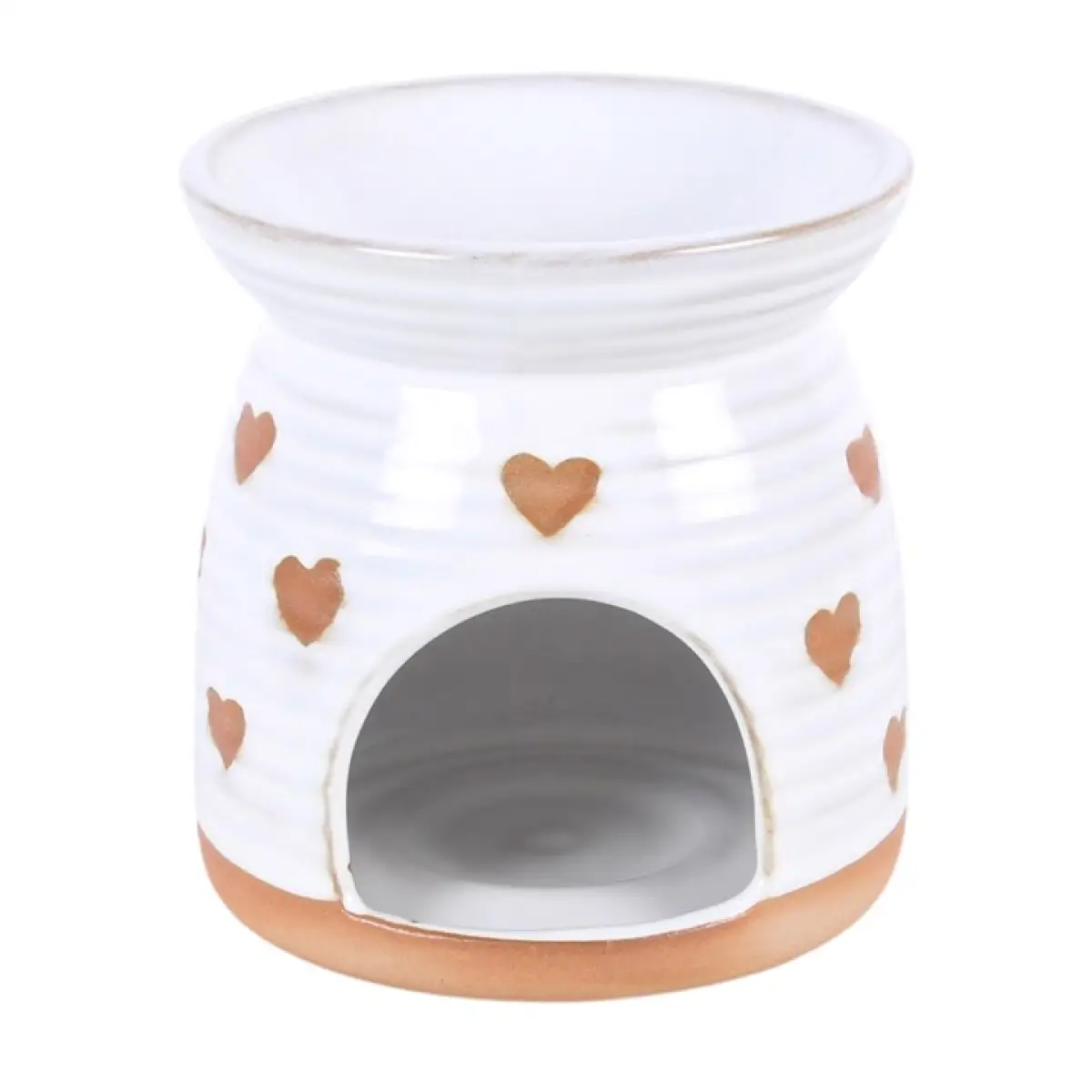 N/A Beige Heart Print Oil Burner -