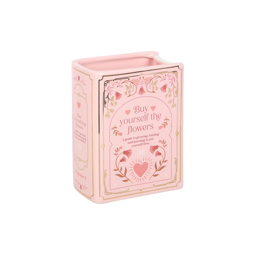 Charming Pink Book Shaped Vase for Literary Lovers