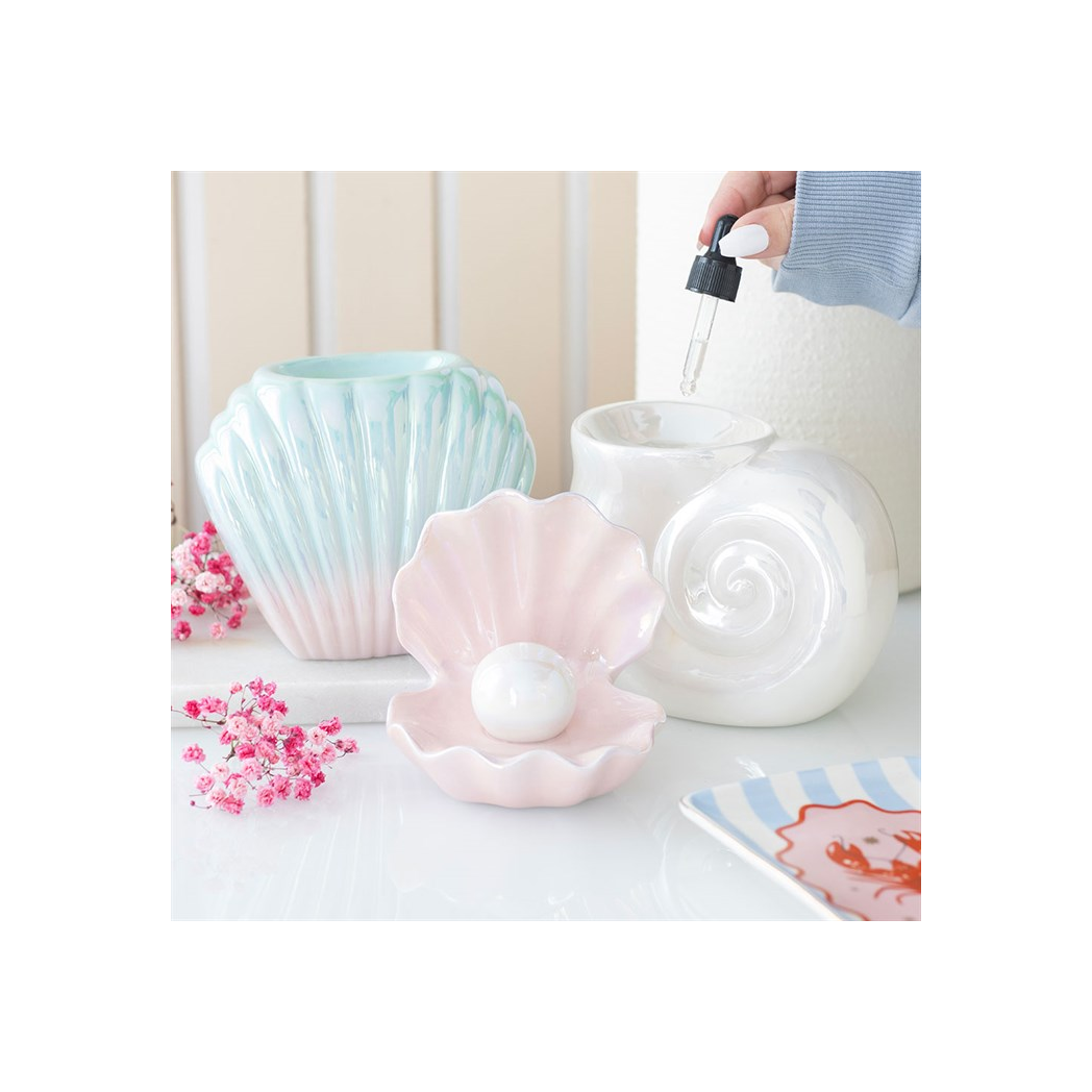 N/A Pearlescent Spiral Shell Oil Burner -
