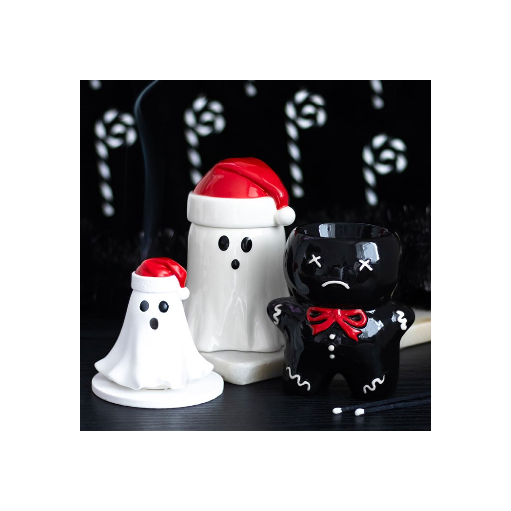 N/A Ghost with Santa Hat Incense Cone Holder -