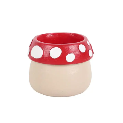 N/A Mushroom House Resin Tealight Holder -