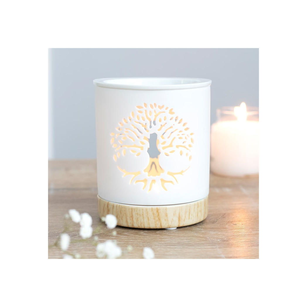 N/A White Tree of Life Cut Out Oil Burner -