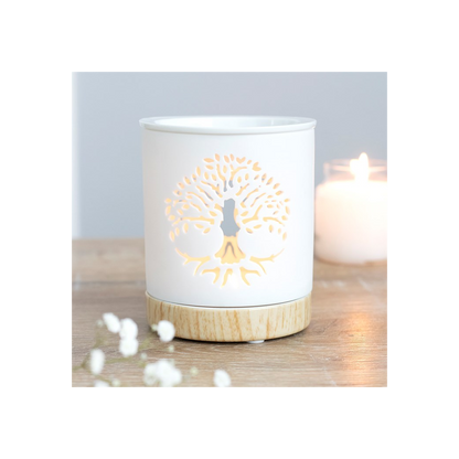 N/A White Tree of Life Cut Out Oil Burner -