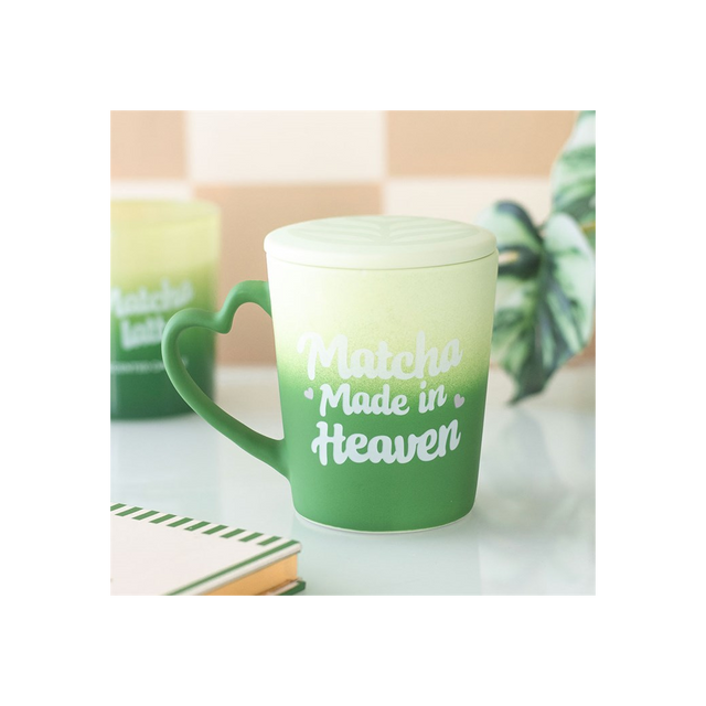 Matcha Made in Heaven Mug with Coaster Lid