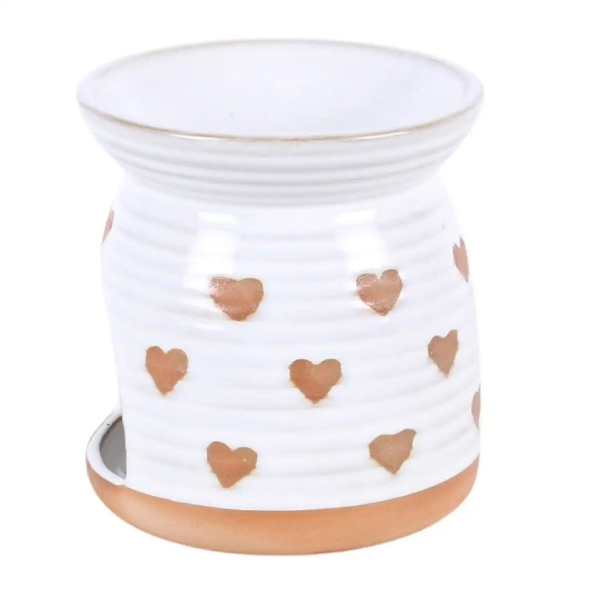 N/A Beige Heart Print Oil Burner -