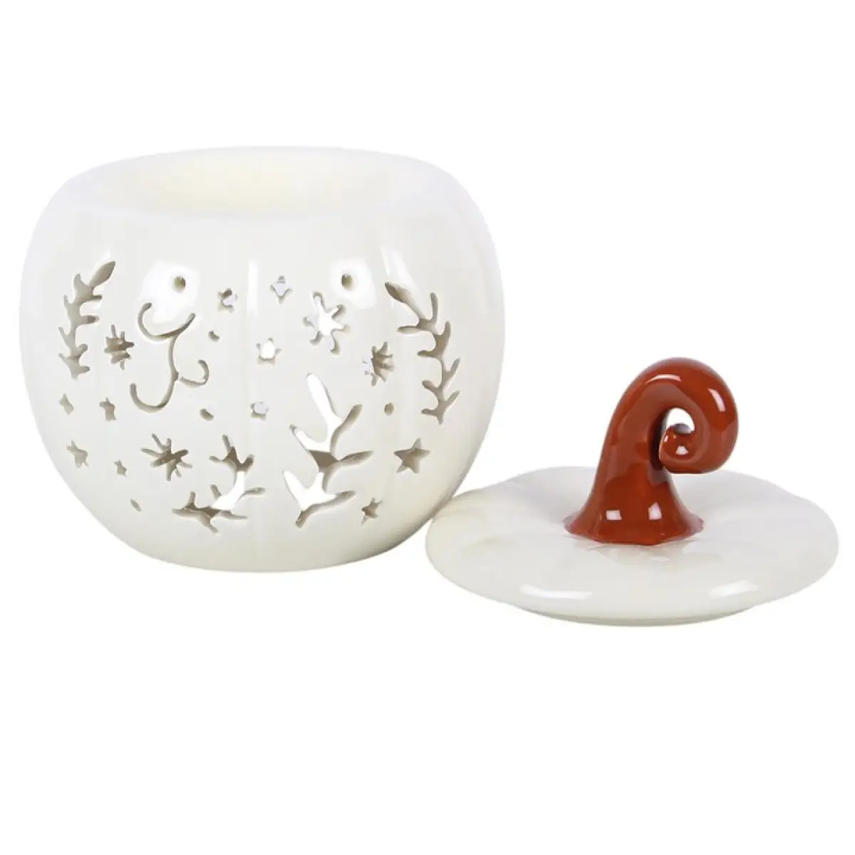 N/A Cream Folk Pumpkin Oil Burner and Wax Warmer -