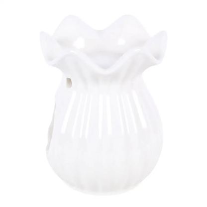N/A White Pleated Flare Oil Burner -