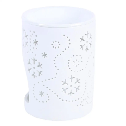 N/A White Snowflake Cut Out Oil Burner and Wax Warmer -