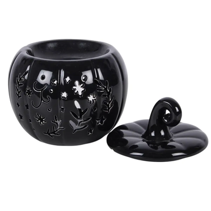 N/A Black Folk Pumpkin Oil Burner and Wax Warmer -