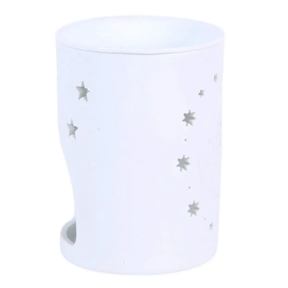 N/A White Sun and Moon Cut Out Oil Burner and Wax Warmer -