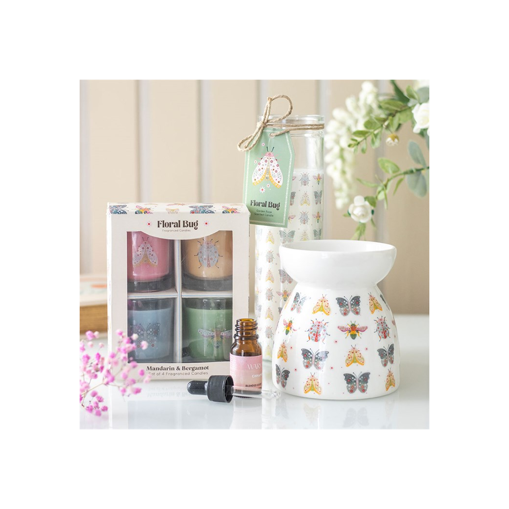 N/A Floral Bug Print Oil Burner and Wax Warmer -