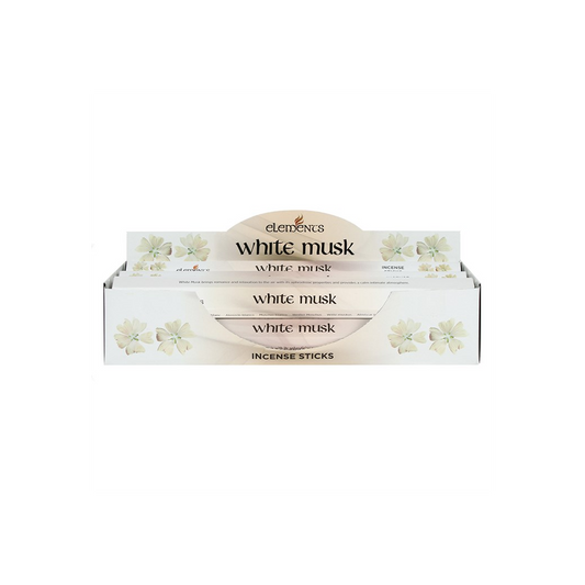 Bâtonnets d'encens Éléments Musc Blanc – Lot de 6 paquets (120 bâtonnets)