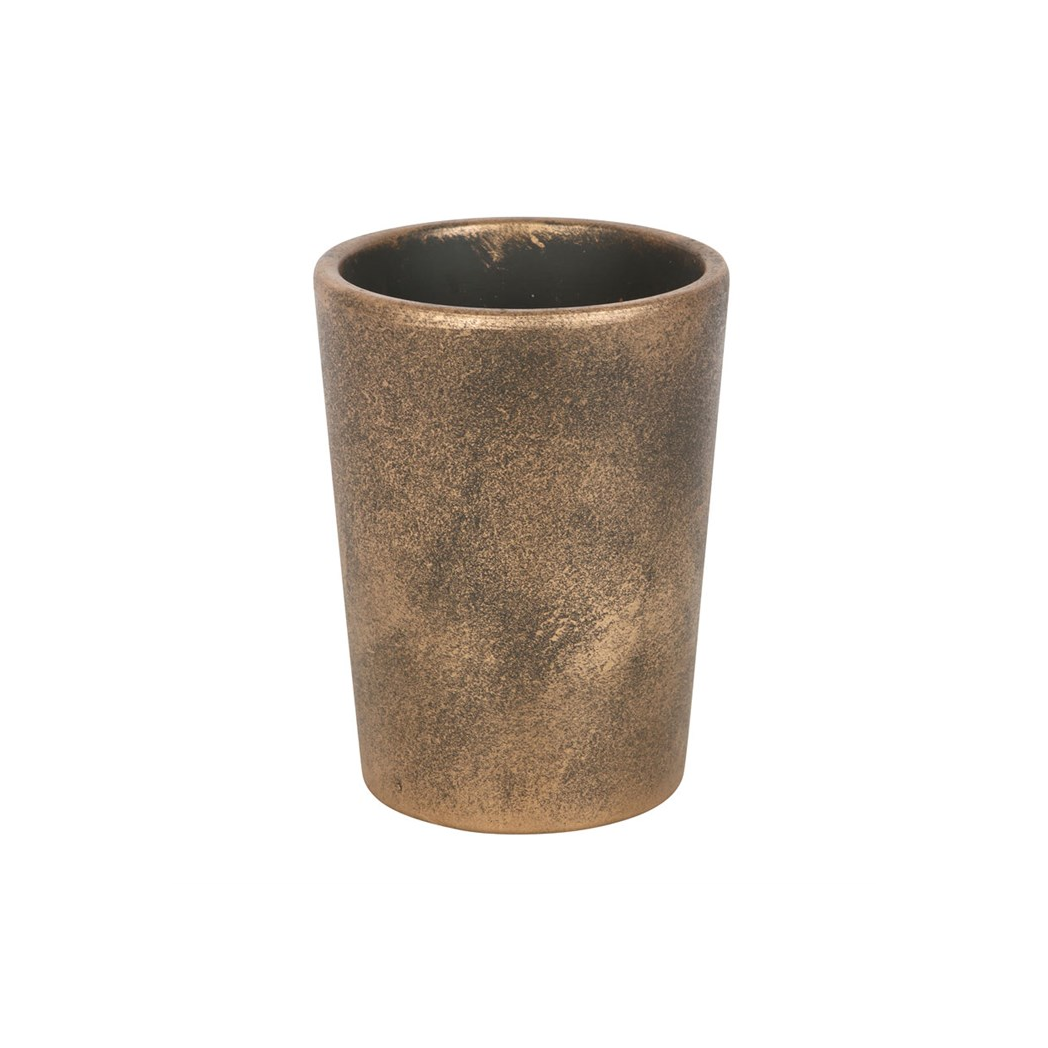 Moon Gazing Hare Plant Pot – Antiqued Bronze Terracotta by Lisa Parker