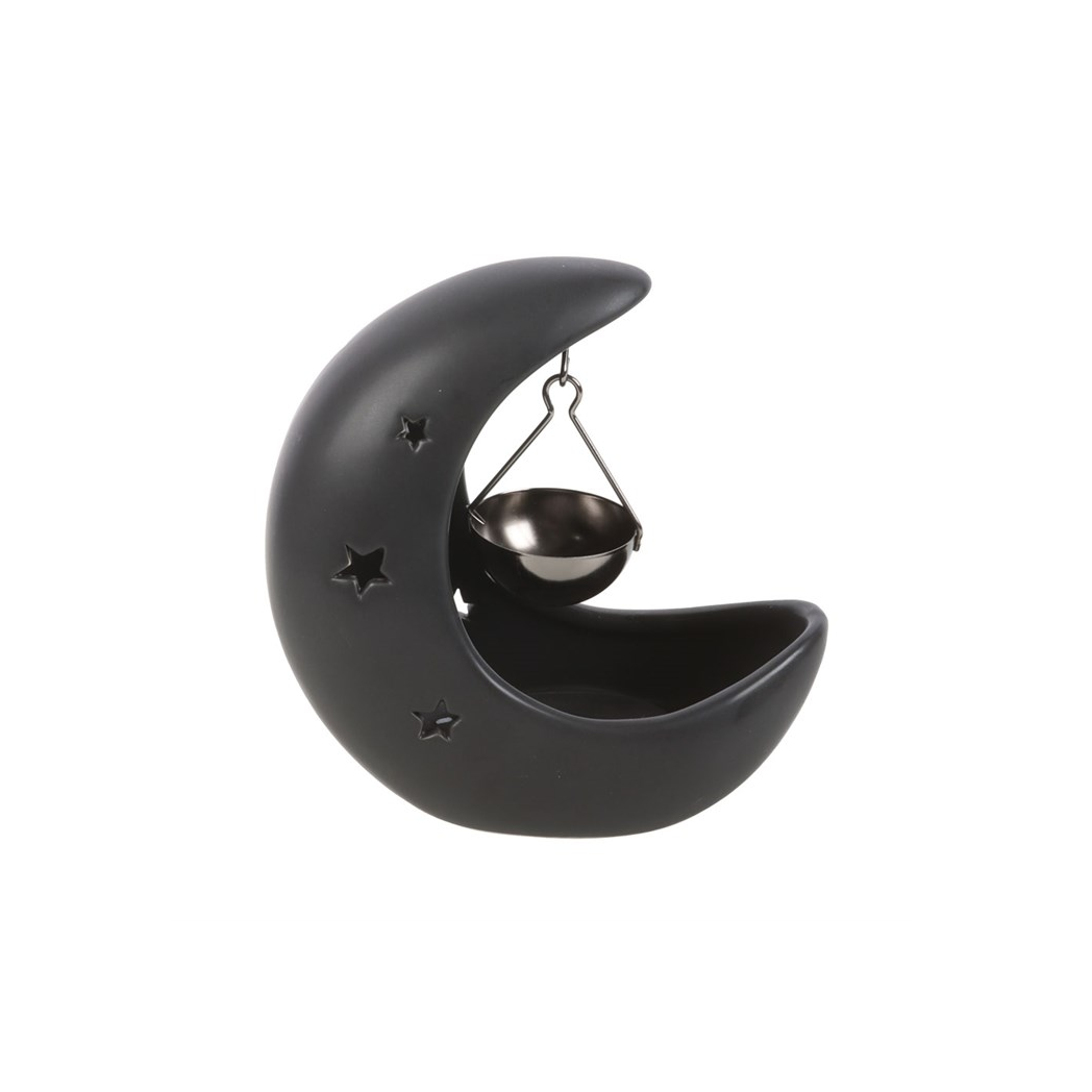N/A Black Crescent Moon Hanging Oil Burner -