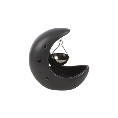 N/A Black Crescent Moon Hanging Oil Burner -