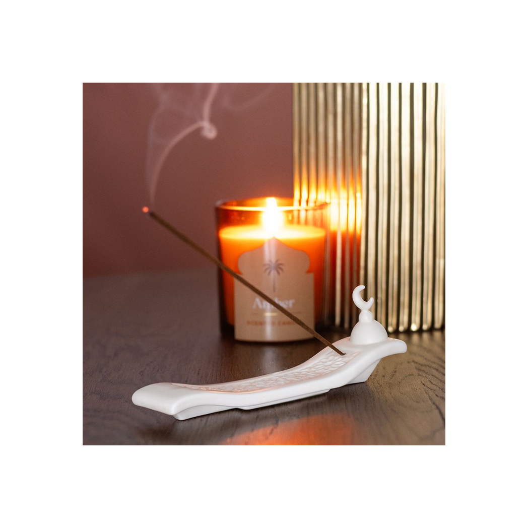 N/A Geometric Crescent Moon Incense Ash Catcher -