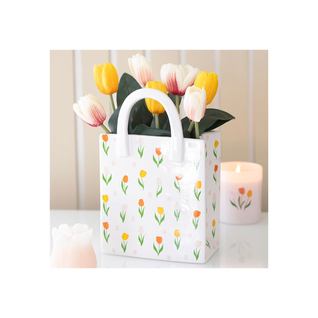 Charming Tulip Print Flower Vase: Elevate Your Floral Displays