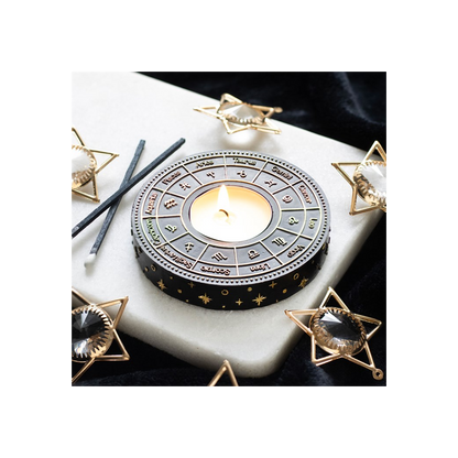 N/A Astrology Wheel Tealight Candle Holder -