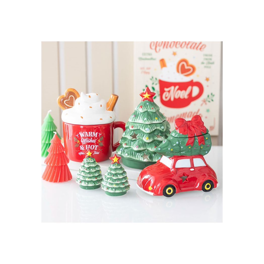 N/A Nostalgic Car with Christmas Tree Ceramic Oil Burner -