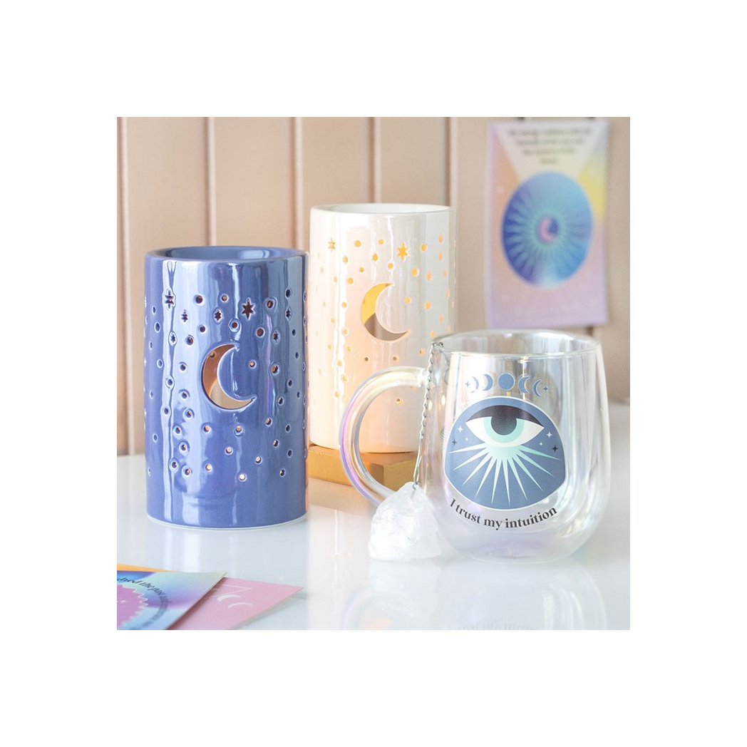 N/A Iridescent Purple Moon Pillar Oil Burner -