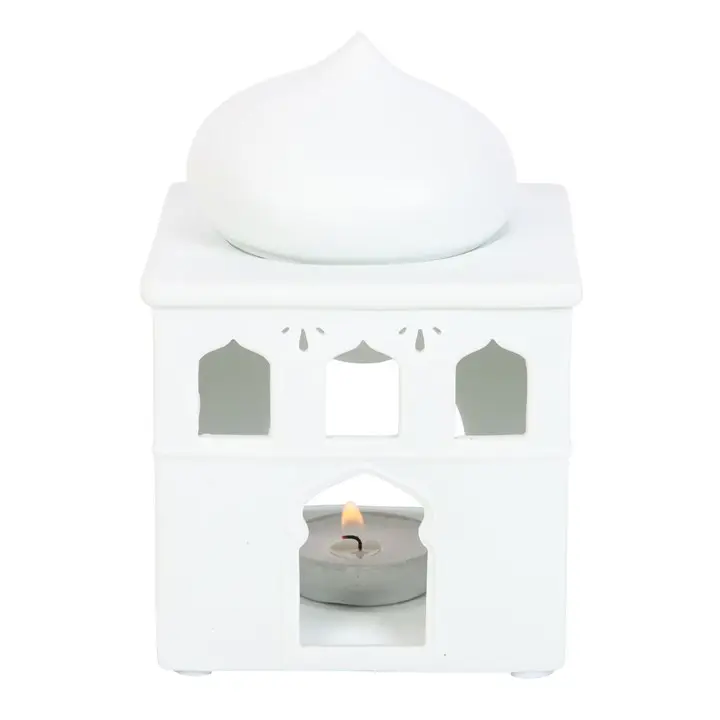 N/A Off White Mosque Oil Burner and Incense Cone Holder -
