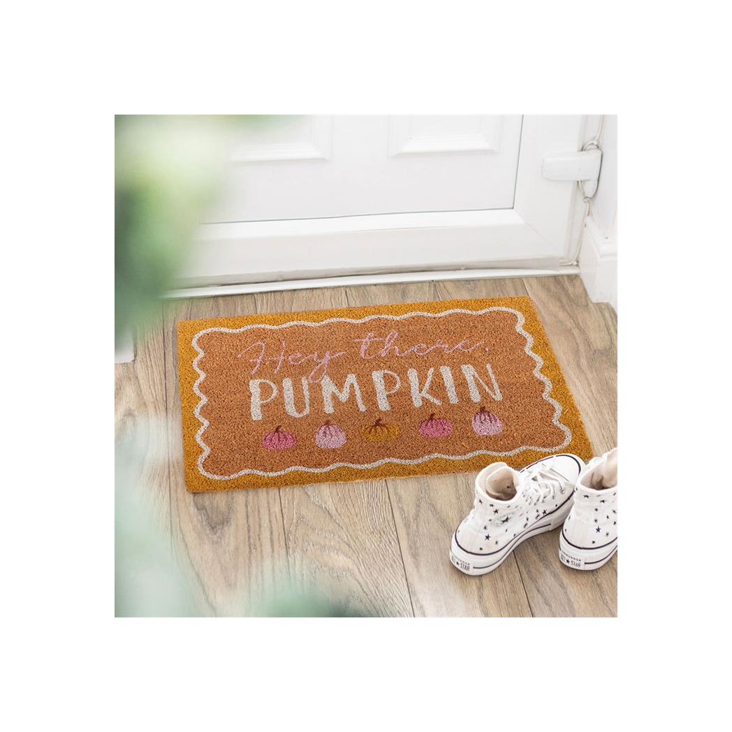 Natural Pumpkin Doormat - Welcome Fall with Cheerful Style