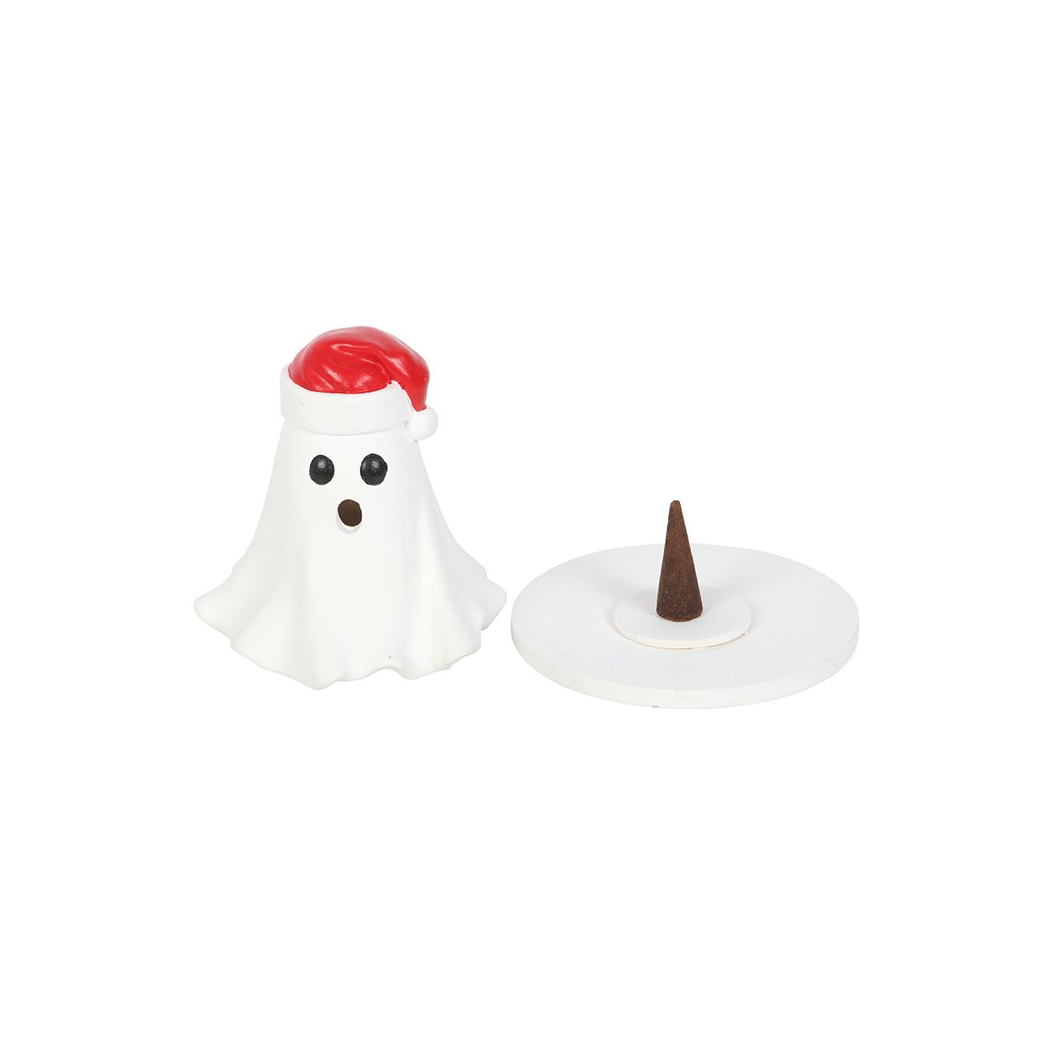 N/A Ghost with Santa Hat Incense Cone Holder -