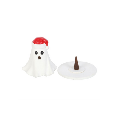 N/A Ghost with Santa Hat Incense Cone Holder -