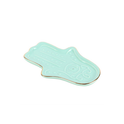 N/A Blue Hamsa Hand Incense Stick Holder -
