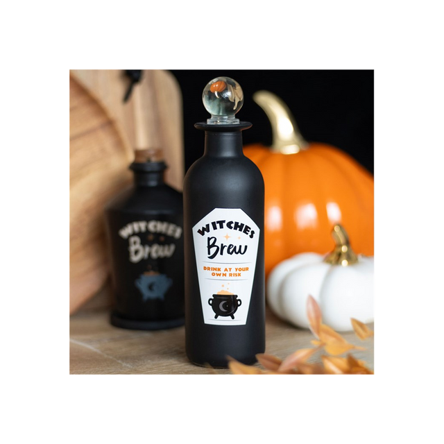 Decorative Witches Brew Glass Potion Bottle