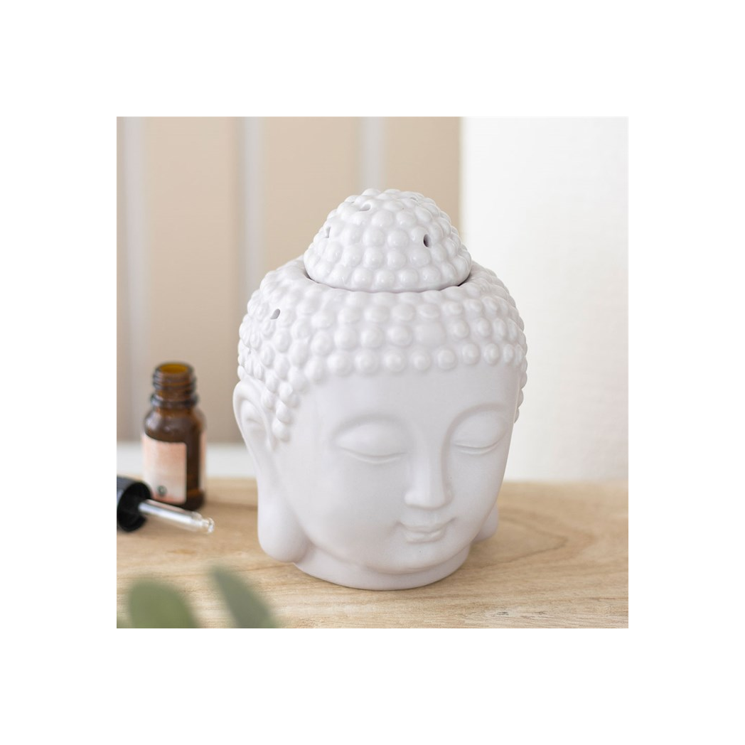 N/A Small Grey Buddha Head Oil Burner -