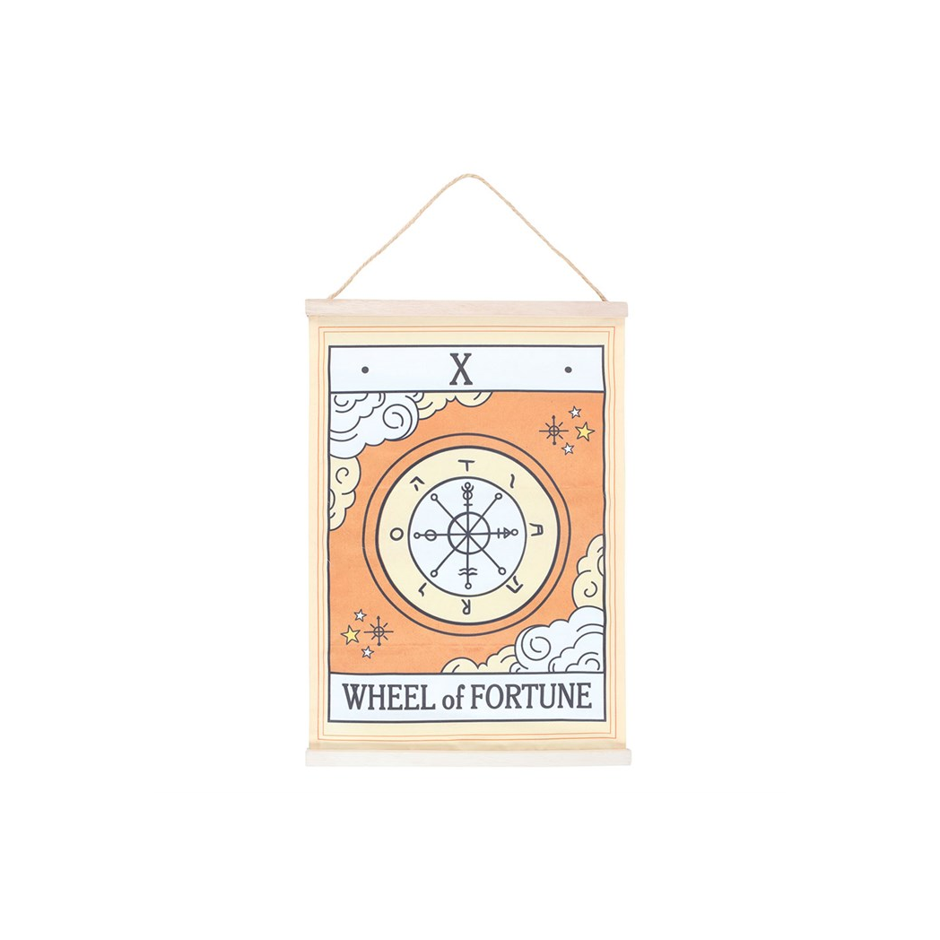 Wheel of Fortune Tarot Wall Hanging – Vintage Celestial Decor