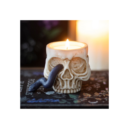 N/A Skull Tealight Holder with Snake -