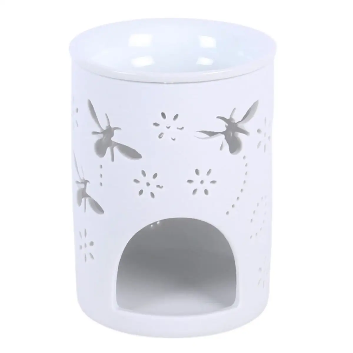 N/A White Bee and Flower Cut Out Oil Burner and Wax Warmer -