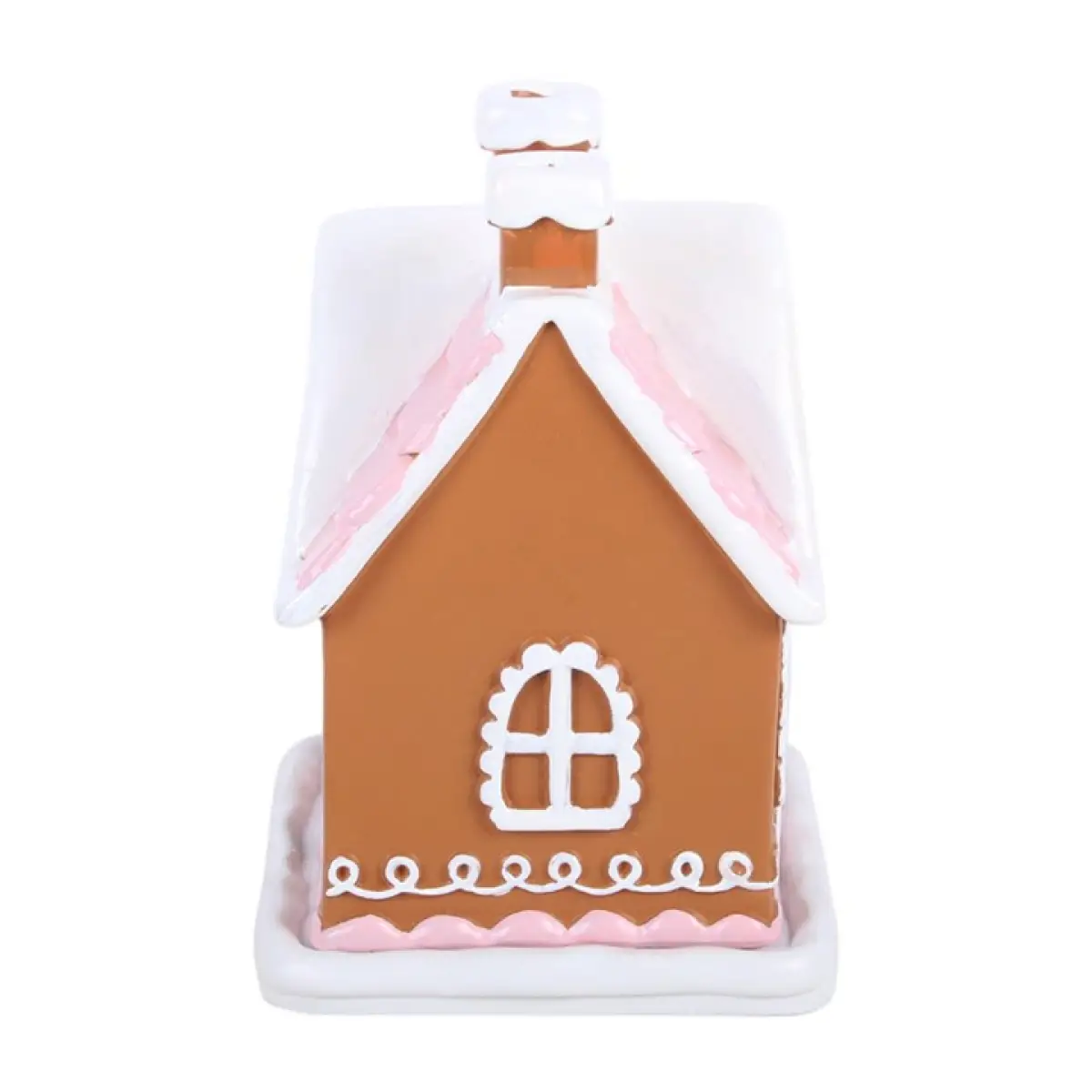 N/A Pink Gingerbread House Incense Cone Burner -