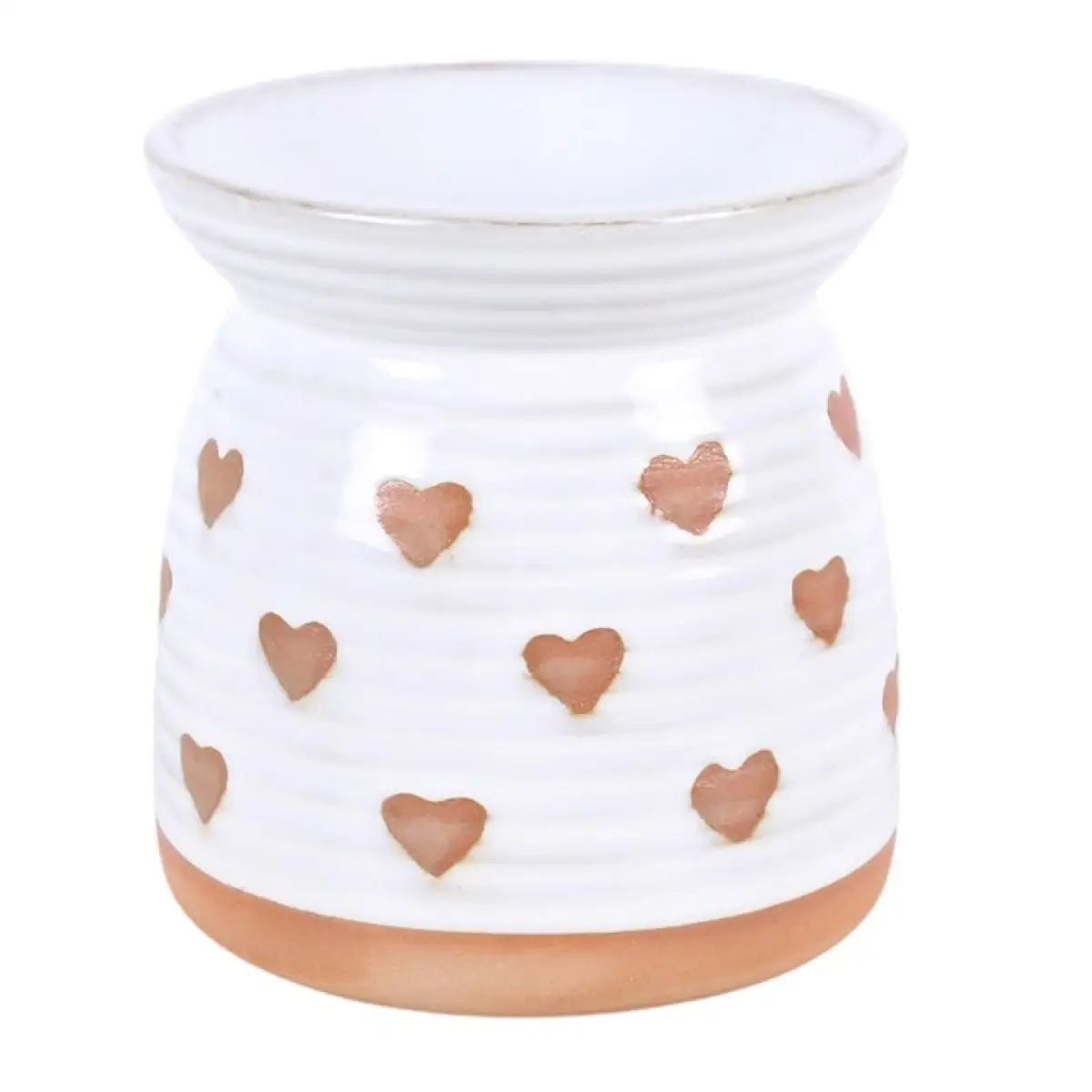 N/A Beige Heart Print Oil Burner -