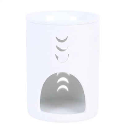 N/A White Moon Phase Cut Out Oil Burner and Wax Warmer -