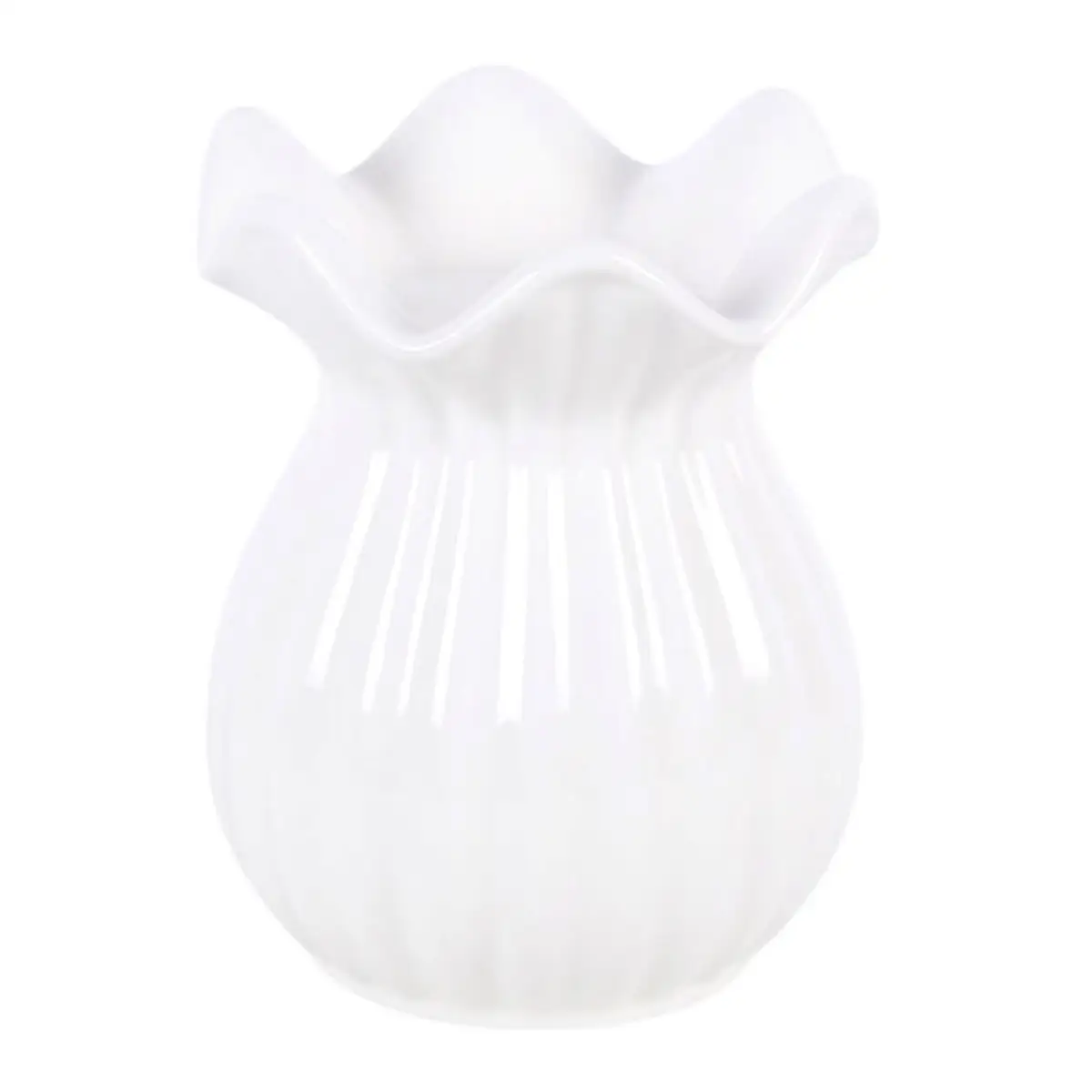 N/A White Pleated Flare Oil Burner -