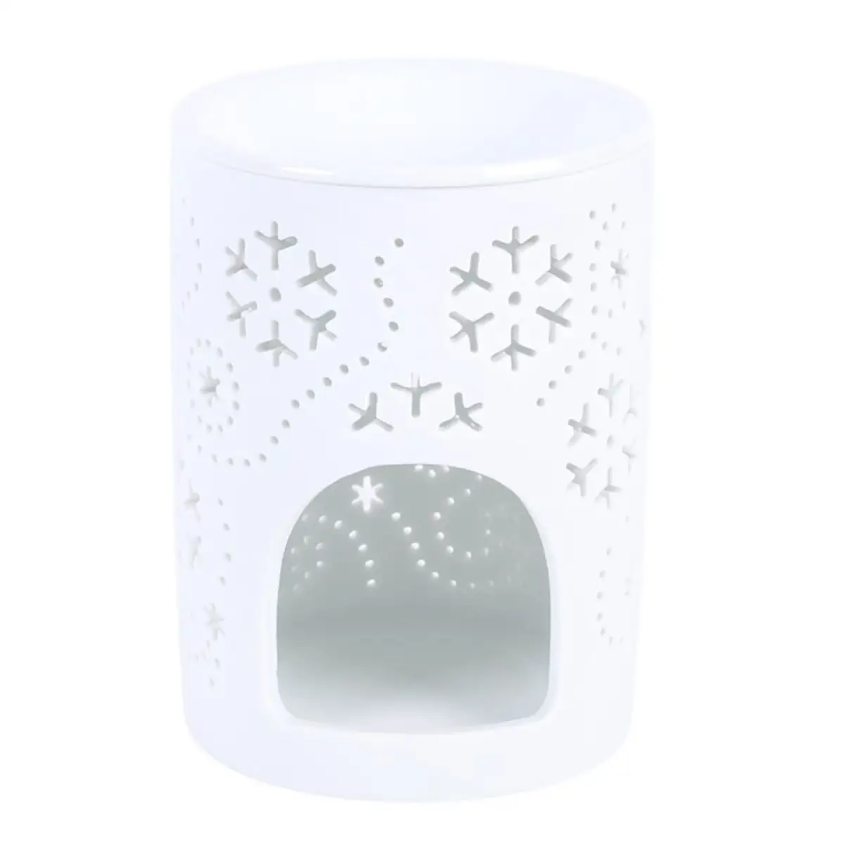 N/A White Snowflake Cut Out Oil Burner and Wax Warmer -