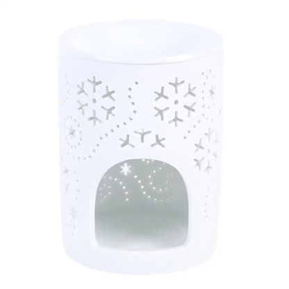 N/A White Snowflake Cut Out Oil Burner and Wax Warmer -