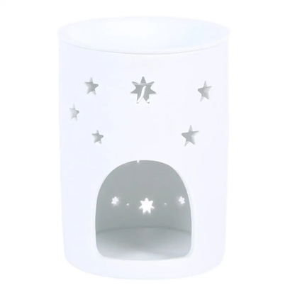 N/A White Sun and Moon Cut Out Oil Burner and Wax Warmer -